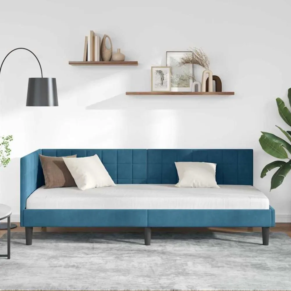 vidaXL Camas Y Accesorios-Estructura de cama en esquina 80 cm x 200 cm Terciopelo