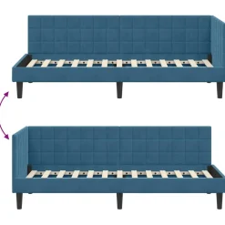 vidaXL Camas Y Accesorios-Estructura de cama en esquina 80 cm x 200 cm Terciopelo