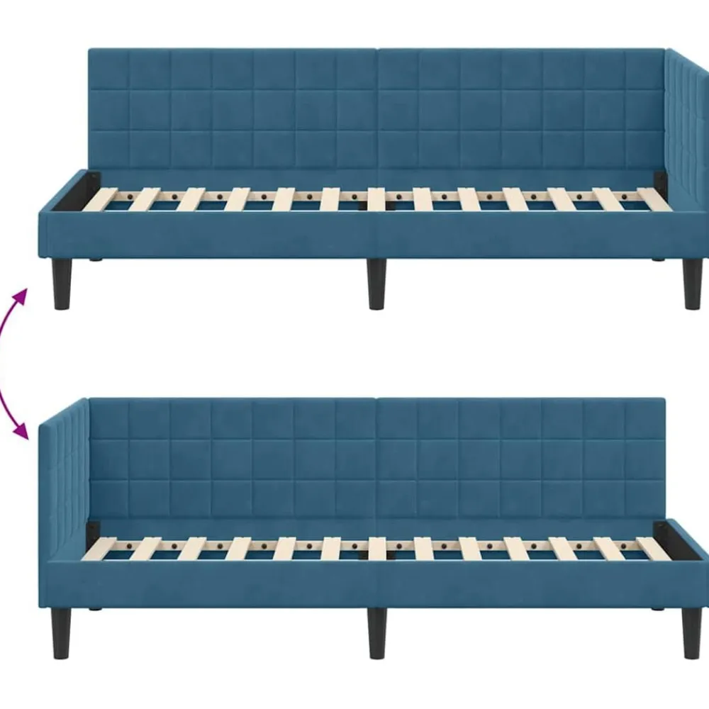 vidaXL Camas Y Accesorios-Estructura de cama en esquina 80 cm x 200 cm Terciopelo