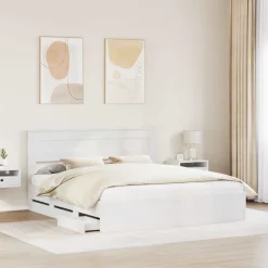 vidaXL Conjuntos De Muebles-Estructura de cama con cajón 200 x 200 cm Madera Ingenieril