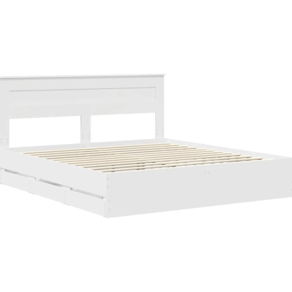vidaXL Conjuntos De Muebles-Estructura de cama con cajón 200 x 200 cm Madera Ingenieril