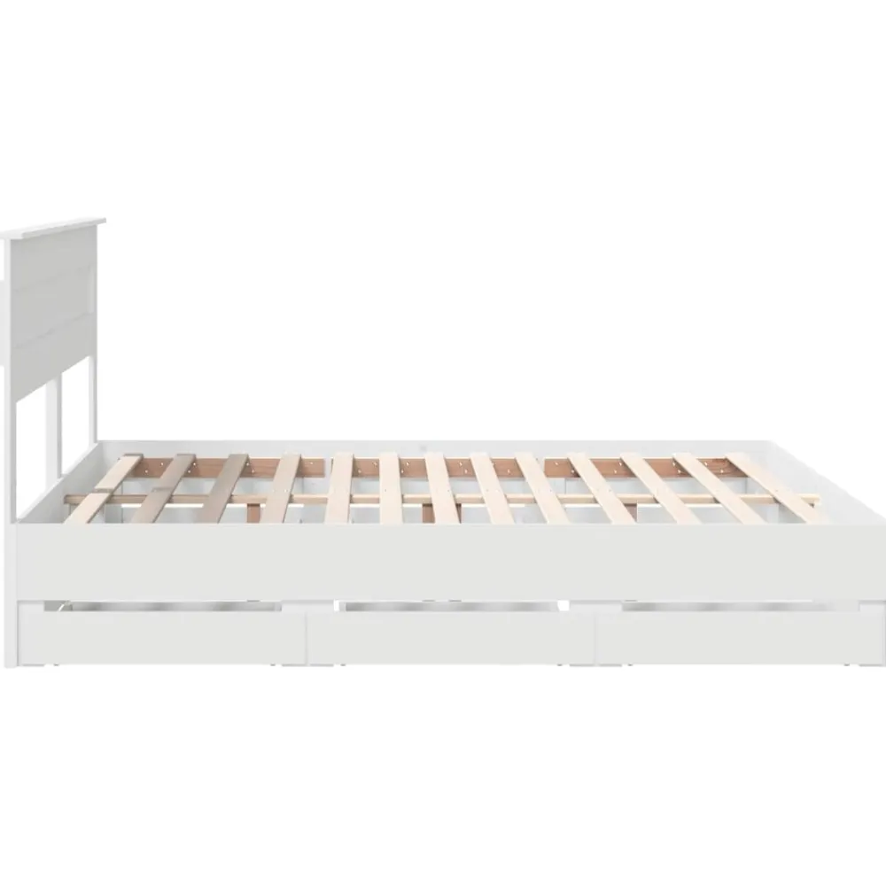 vidaXL Conjuntos De Muebles-Estructura de cama con cajón 200 x 200 cm Madera Ingenieril