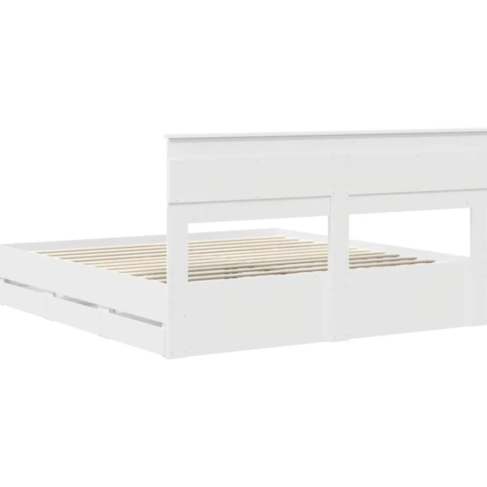 vidaXL Conjuntos De Muebles-Estructura de cama con cajón 200 x 200 cm Madera Ingenieril