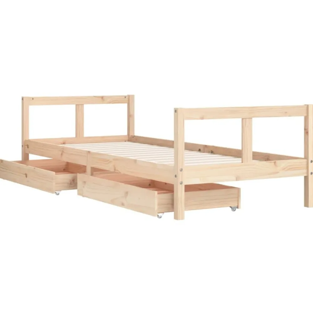 vidaXL Estructura de cama para niños con cajones madera pino 80x200 cm Natural Online