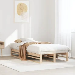 vidaXL Camas Y Accesorios-Estructura de cama sin colchón madera maciza de pino 90x200 cm