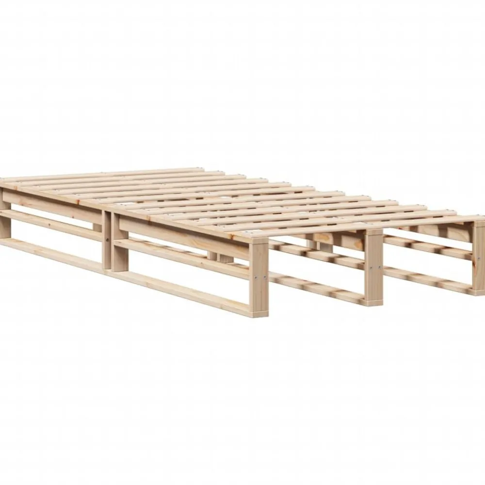 vidaXL Camas Y Accesorios-Estructura de cama sin colchón madera maciza de pino 90x200 cm