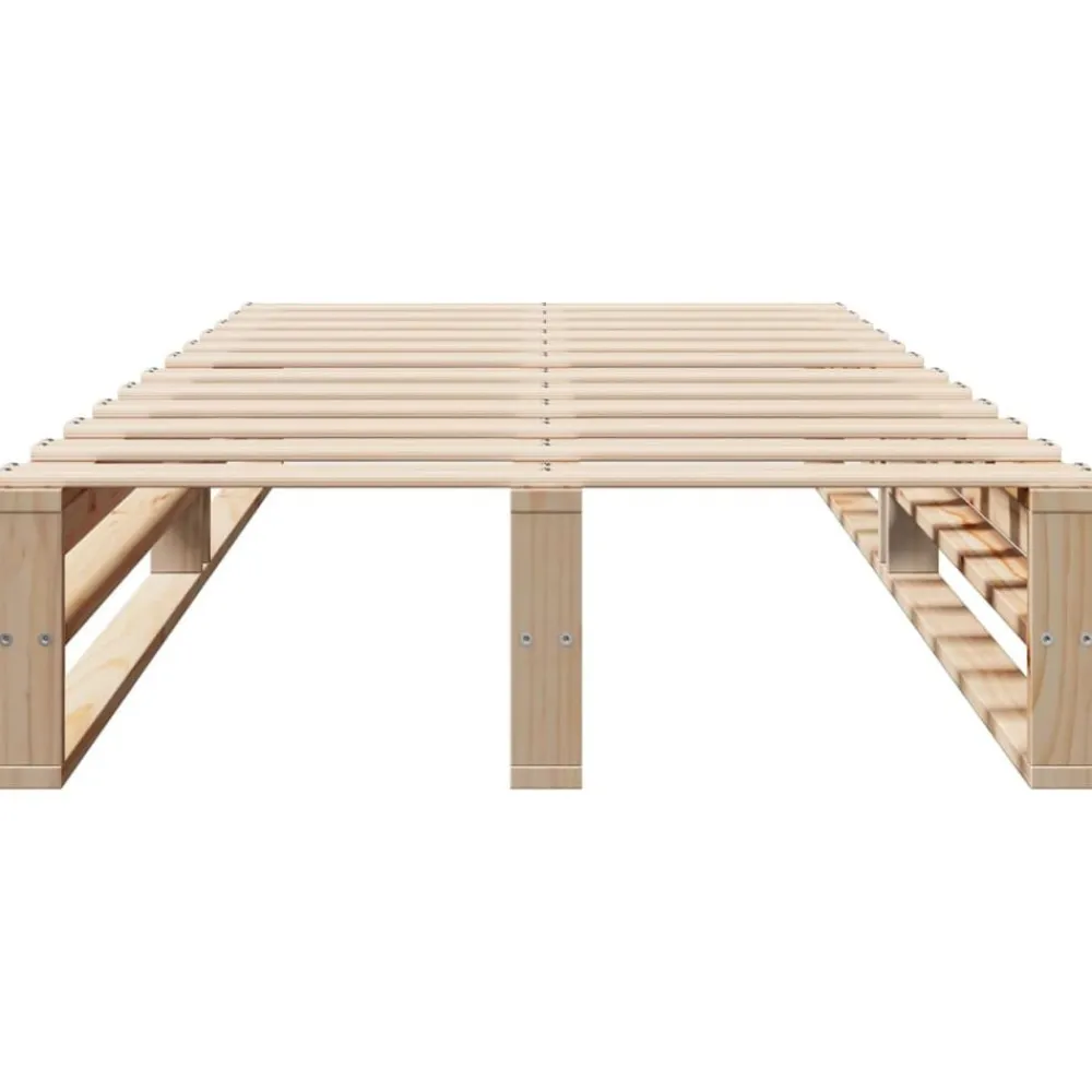 vidaXL Camas Y Accesorios-Estructura de cama sin colchón madera maciza de pino 90x200 cm