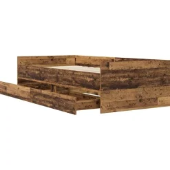vidaXL Estructura de cama con cajón 100 x 200 cm Madera envejecida Hot