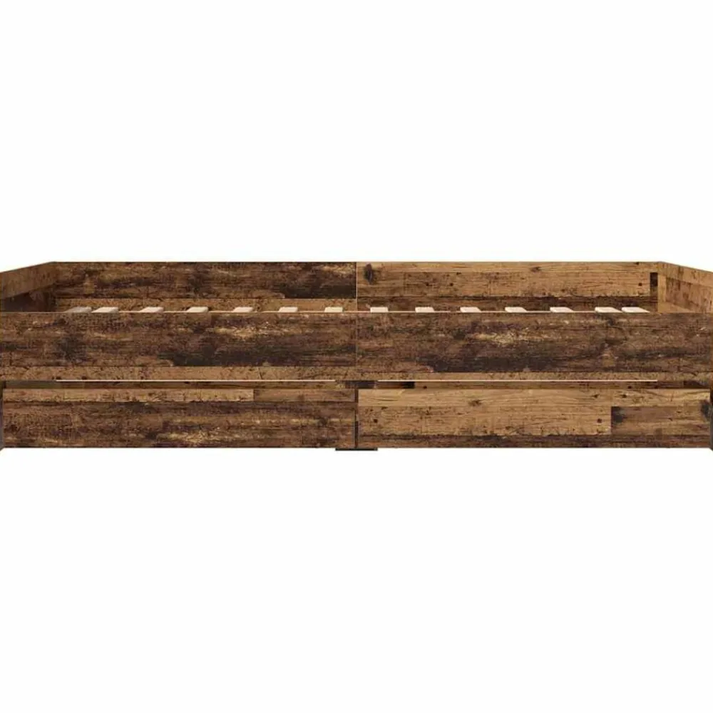 vidaXL Estructura de cama con cajón 100 x 200 cm Madera envejecida Hot