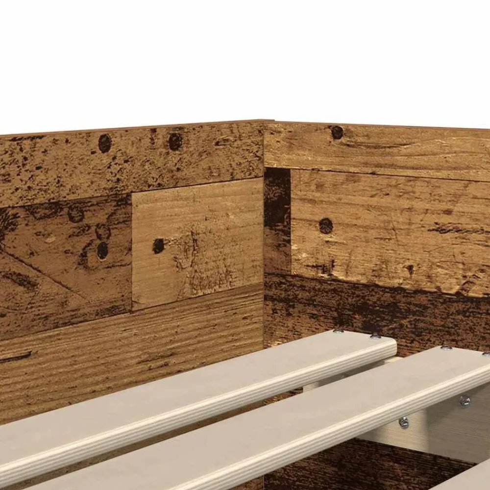 vidaXL Estructura de cama con cajón 100 x 200 cm Madera envejecida Hot