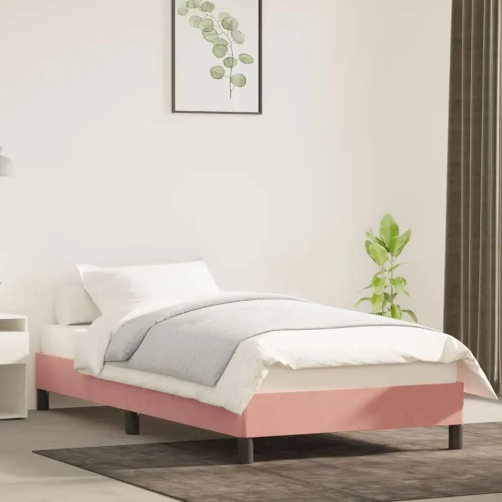 vidaXL Estructura de cama sin colchón terciopelo 80x200 cm Rosa New