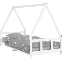 vidaXL Estructura de cama para niños madera de pino 90x200 cm Blanco Online