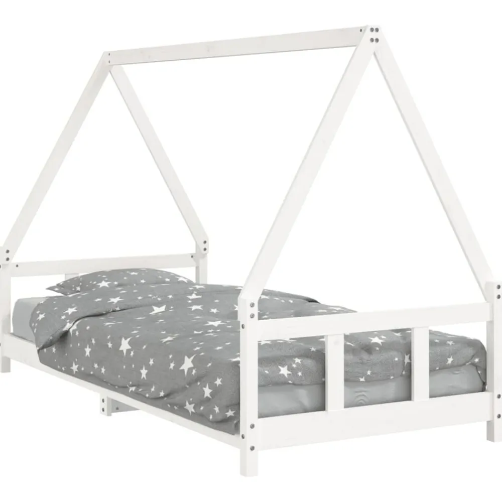 vidaXL Estructura de cama para niños madera de pino 90x200 cm Blanco Online