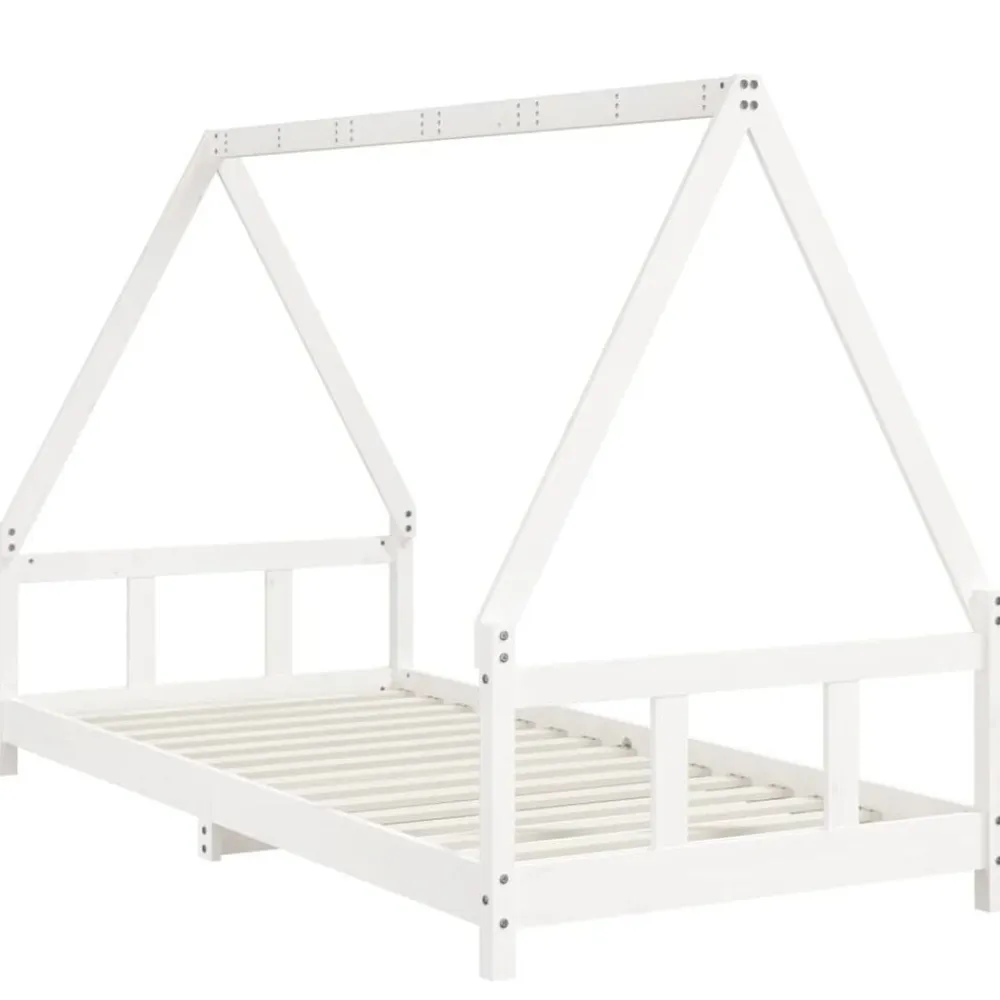 vidaXL Estructura de cama para niños madera de pino 90x200 cm Blanco Online