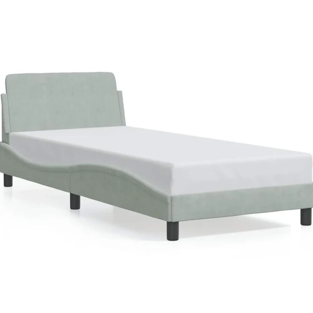 vidaXL Estructura de cama Dover terciopelo 80x200 cm Gris claro Best
