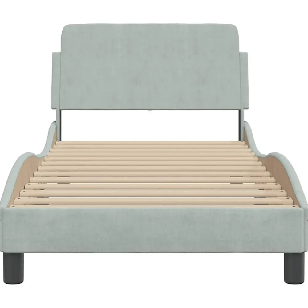 vidaXL Estructura de cama Dover terciopelo 80x200 cm Gris claro Best
