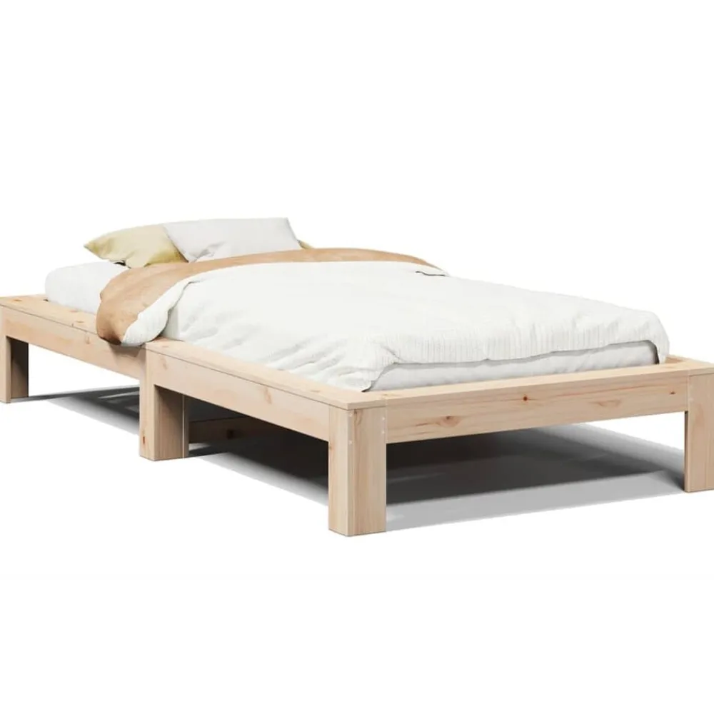 vidaXL Camas Y Accesorios-Estructura de cama sin colchón madera maciza de pino 100x200 cm