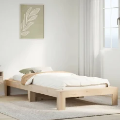 vidaXL Camas Y Accesorios-Estructura de cama sin colchón madera maciza de pino 100x200 cm