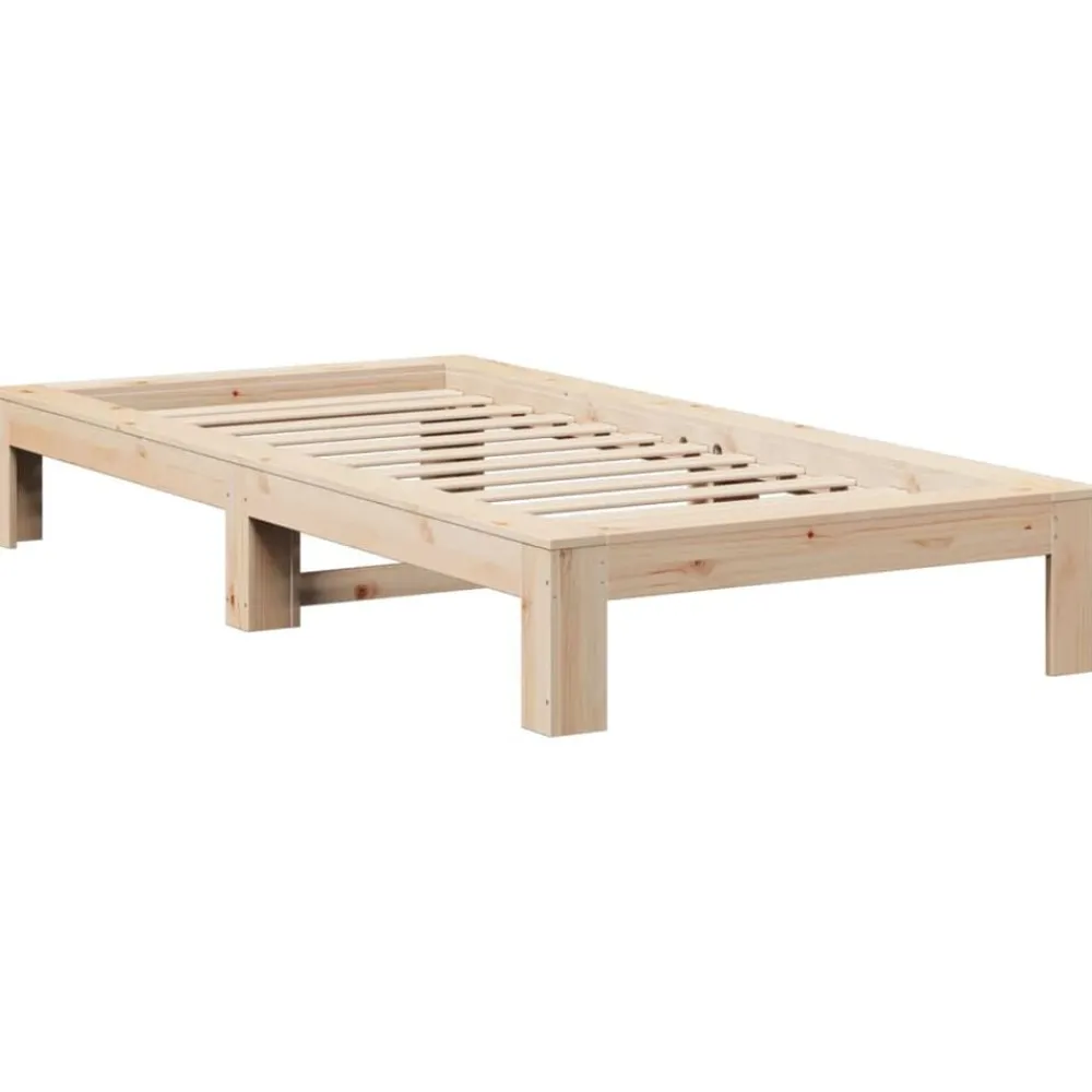 vidaXL Camas Y Accesorios-Estructura de cama sin colchón madera maciza de pino 100x200 cm