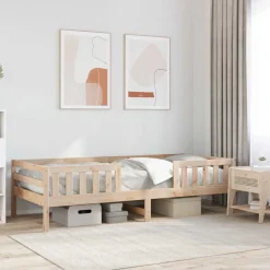 vidaXL Estructura de cama sin colchón madera maciza de pino 100x200 cm Natural Best
