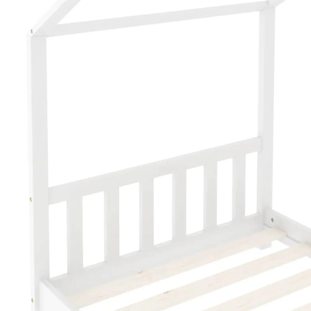 vidaXL Estructura de cama infantil madera maciza pino 70x140 cm Blanco