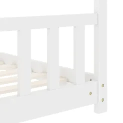 vidaXL Estructura de cama infantil madera maciza pino 70x140 cm Blanco