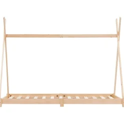 vidaXL Estructura de cama infantil de madera maciza de pino 70x140 cm Marrón New
