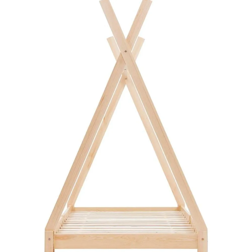 vidaXL Estructura de cama infantil de madera maciza de pino 70x140 cm Marrón New