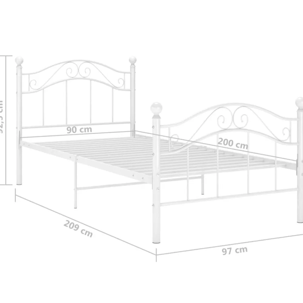 vidaXL Camas Y Accesorios-Estructura de cama sin colchón metal 90x200 cm