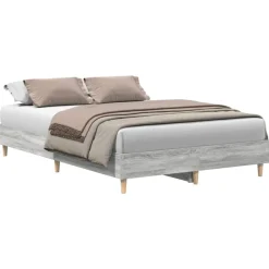 vidaXL Estructura de cama sin colchón 120x200 cm Gris sonoma Discount