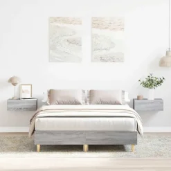 vidaXL Estructura de cama sin colchón 120x200 cm Gris sonoma Discount