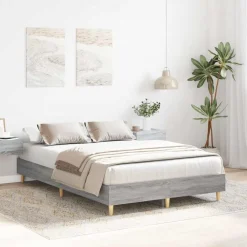 vidaXL Estructura de cama sin colchón 120x200 cm Gris sonoma Discount