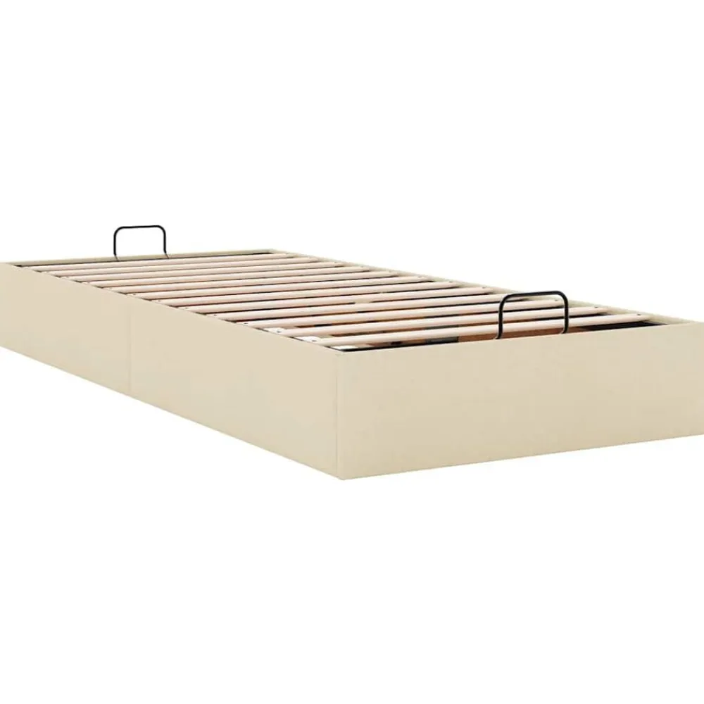 vidaXL Estructura de cama otomana sin colchón tela 80x200cm Crema Clearance
