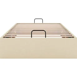 vidaXL Estructura de cama otomana sin colchón tela 80x200cm Crema Clearance