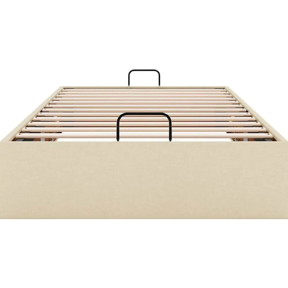 vidaXL Estructura de cama otomana sin colchón tela 80x200cm Crema Clearance