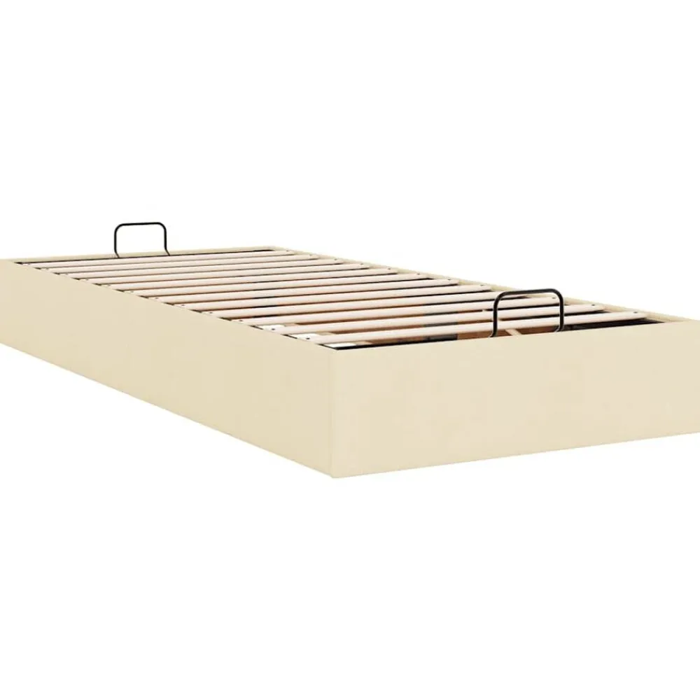 vidaXL Estructura de cama otomana sin colchón tela 80x200cm Crema Clearance