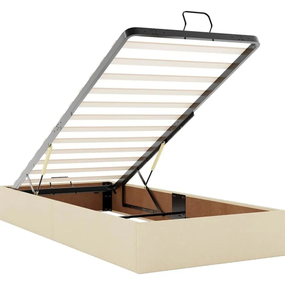 vidaXL Estructura de cama otomana sin colchón tela 80x200cm Crema Clearance