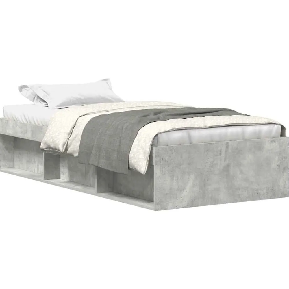 vidaXL Estructura de cama gris hormigón 90x200 cm Gris hormigón Hot