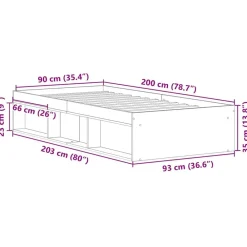 vidaXL Estructura de cama gris hormigón 90x200 cm Gris hormigón Hot