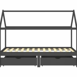vidaXL Estructura de cama infantil y cajones madera pino gris 90x200cm Gris oscuro Sale