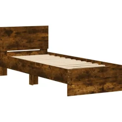 vidaXL Camas Y Accesorios-Estructura de cama cabecero luces LED 90x200 cm