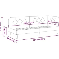vidaXL Estructura de cama en esquina 80 x 200 cm Terciopelo Rosa Clearance