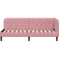 vidaXL Estructura de cama en esquina 80 x 200 cm Terciopelo Rosa Clearance