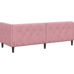 vidaXL Estructura de cama en esquina 80 x 200 cm Terciopelo Rosa Clearance