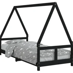vidaXL Estructura de cama para niños madera de pino 80x200 cm Negro Hot