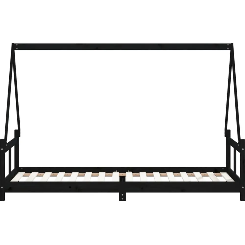 vidaXL Estructura de cama para niños madera de pino 80x200 cm Negro Hot