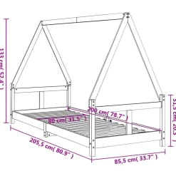 vidaXL Estructura de cama para niños madera de pino 80x200 cm Negro Hot