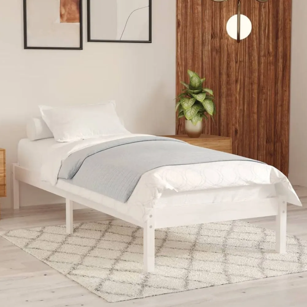 vidaXL Camas Y Accesorios-Estructura de cama individual pequeña sin colchón madera