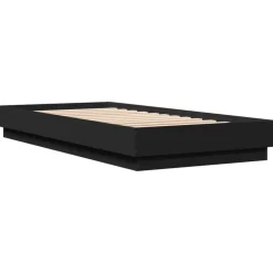 vidaXL Estructura de cama madera de ingeniería negra 100x200 cm Negro Outlet