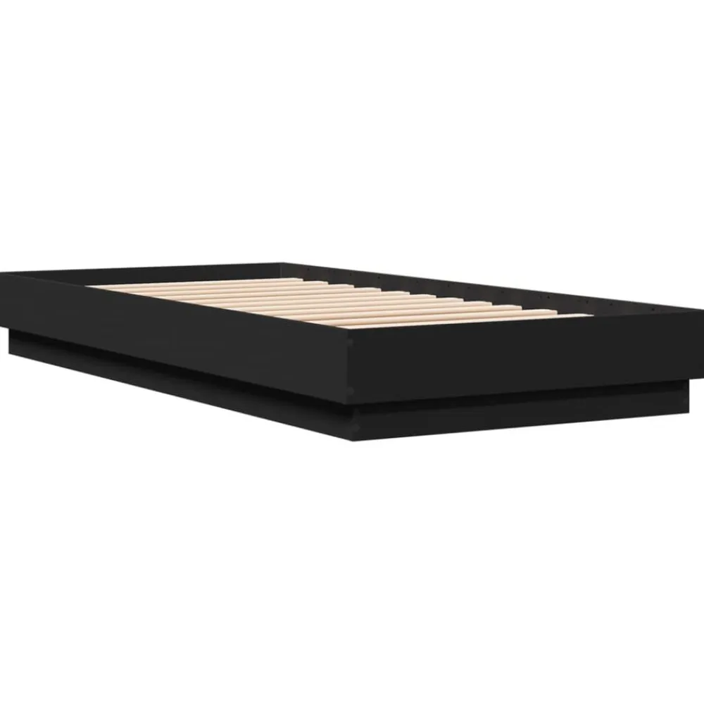 vidaXL Estructura de cama madera de ingeniería negra 100x200 cm Negro Outlet
